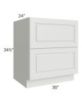 Lakewood White 30" 2-Drawer Base Cabinet