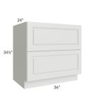Lakewood White 36" 2-Drawer Base Cabinet