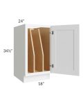 Lakewood White 18" Full Height Door Tray Divider Base Cabinet