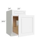 Lakewood White 21" Base Cabinet with Double Trashcan Pullout