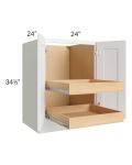 Lakewood White 24" Full Height Base Cabinet with 2 Rollout Trays