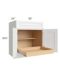 Lakewood White 30" Base Cabinet with 1 Rollout Tray