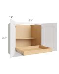 Lakewood White 33" Full Height Base Cabinet with 1 Rollout Tray
