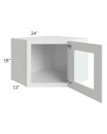 Lakewood White 24x18 Decorative Wall Diagonal Corner Cabinet