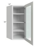 Lakewood White 24x42 Wall Diagonal Corner Cabinet (Prepped for Glass Doors)