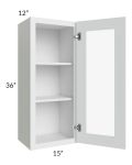 Lakewood White 15x36 Wall Glass Door Cabinet (Prepped for Glass Doors)