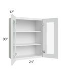 Lakewood White 24x30 Wall Glass Door Cabinet (Prepped for Glass Doors) 