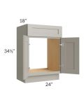 Stratton Light Grey Shaker 24" Vanity Sink Base Cabinet (18" depth)