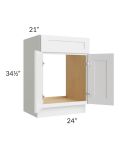 Stratton White Shaker 24" Vanity Sink Base Cabinet