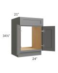 Stratton Dark Grey Shaker 24" Vanity Sink Base Cabinet 