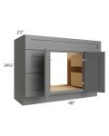 Stratton Dark Grey Shaker 48" Vanity Sink Base Cabinet 