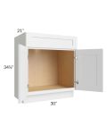 Asheville White Shaker 30" Vanity Sink Base Cabinet