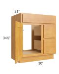 Royal Oak 30" Vanity Sink Base Cabinet with Drawers on the Right - Out of stock through May