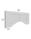 Tuscan Painted Grey 36" Arched Recessed Panel Valance (Trimmable)