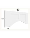 Midtown White Shaker 36" Arched Recessed Panel Valance (Trimmable)