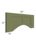 Midtown Hunter Green Shaker 36" Arched Recessed Panel Valance (Trimmable)