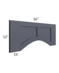 Vienna Indigo 36" Arched Recessed Panel Valance (Trimmable)