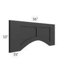Vienna Black 36" Arched Recessed Panel Valance (Trimmable)