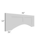Midtown Painted Grey Shaker 42" Arched Recessed Panel Valance (Trimmable)