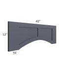 Vienna Indigo 42" Arched Raised Panel Valance (Trimmable)
