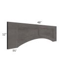 Midtown Dark Grey Shaker 48" Arched Recessed Panel Valance (Trimmable)