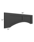 Vienna Black 48" Arched Recessed Panel Valance (Trimmable)