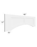 Union White 48" Arched Recessed Panel Valance (Trimmable)