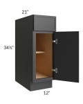 Vienna Black 12" Vanity Base Cabinet