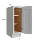 Midtown Painted Grey Shaker 12" Full Height Door Vanity Base Cabinet