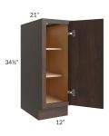 Vienna Kona Brown 12" Full Height Door Vanity Base Cabinet