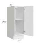 Venetian White Gloss 12" Full Height Door Vanity Base Cabinet