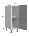 Euro Grey 12" Full Height Door Vanity Base Cabinet