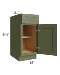 Midtown Hunter Green Shaker 15" Vanity Base Cabinet