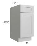 Midtown Painted Grey Shaker 15" Vanity Base Cabinet