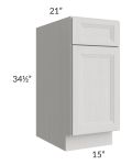 Salem Light Grey 15" Vanity Base Cabinet
