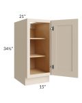 Midtown Cream Shaker 15" Full Height Door Vanity Base Cabinet