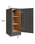 Salem Dark Grey 15" Full Height Door Vanity Base Cabinet