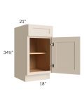 Midtown Cream Shaker 18" Vanity Base Cabinet
