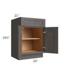 Midtown Dark Grey Shaker 24" Vanity Base Cabinet