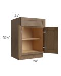 Midtown Mocha Shaker 24" Vanity Base Cabinet