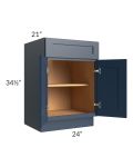 Midtown Blue Shaker 24" Vanity Base Cabinet