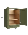 Midtown Hunter Green Shaker 24" Full Height Door Vanity Base Cabinet