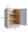 Midtown Painted Grey Shaker 24" Full Height Door Vanity Base Cabinet
