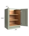 Midtown Pistachio Green Shaker 24" Full Height Door Vanity Base Cabinet