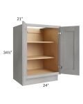 Gramercy Grey Mist 24" Full Height Door Vanity Base Cabinet