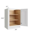 Salem White 24" Full Height Door Vanity Base Cabinet