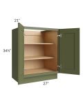 Midtown Hunter Green Shaker 27" Full Height Door Vanity Base Cabinet