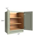 Midtown Pistachio Green Shaker 27" Full Height Door Vanity Base Cabinet