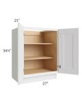 Salem White 27" Full Height Door Vanity Base Cabinet