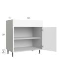 Milan White Matte 33" Vanity Base Cabinet